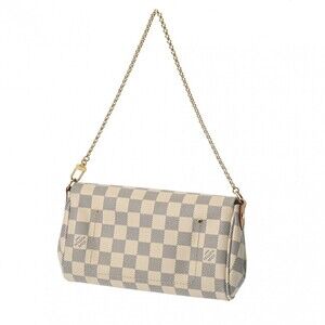 Louis Vuitton Favorite Azur Bag Damier Shoulder White Canvas